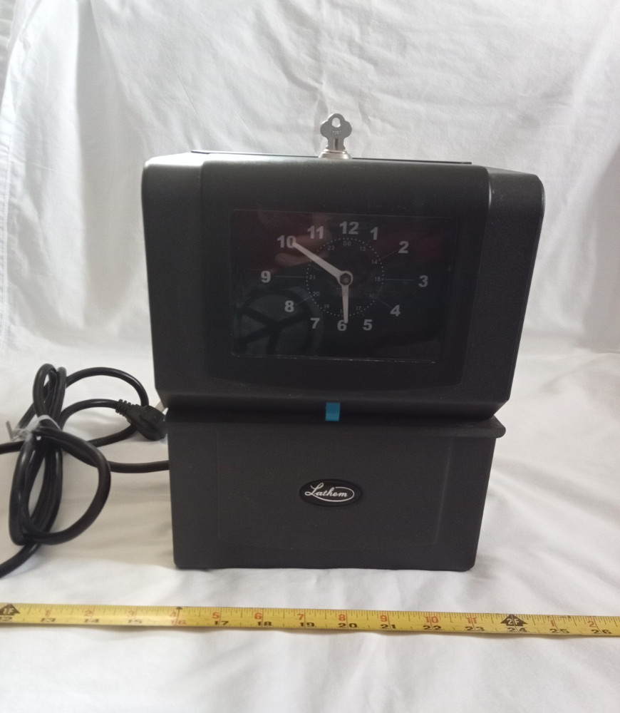 Lathem 4001 time clock Time Recorder Automatic Punch Analog Vintage Unit.