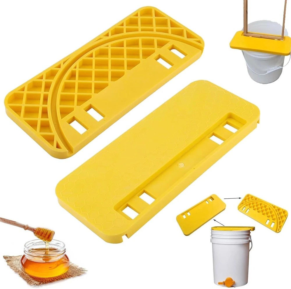 Honey Uncapping Tank Holder, Plastic Honey Bucket Scraper Tool Hive Scraper Tool