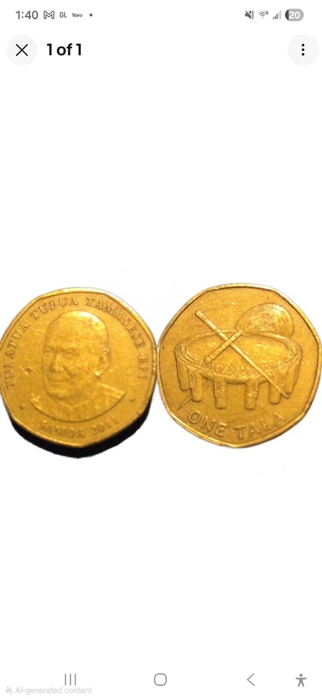 Samoa 1 Tala, 2011, Circulated Coin EUC