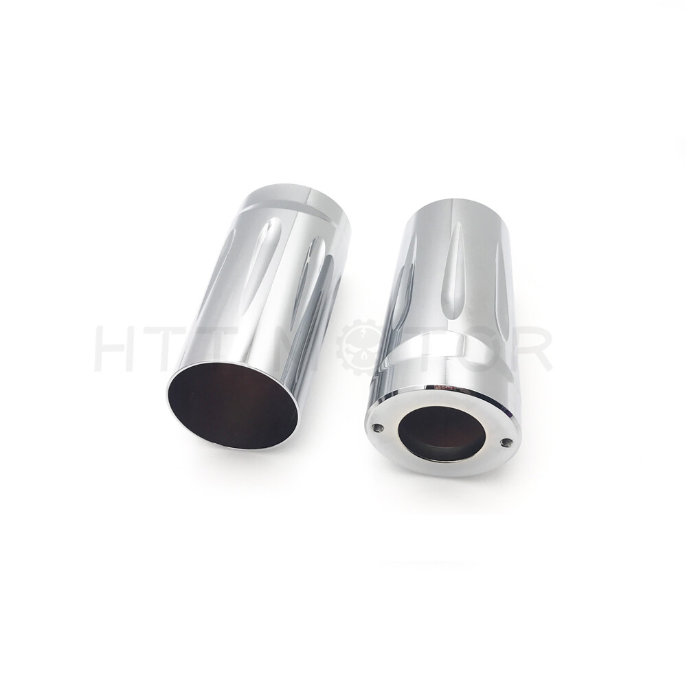 Chrome CNC Cut Upper Fork Boot Slider Covers for Harley 86-13 FLH/FLHR