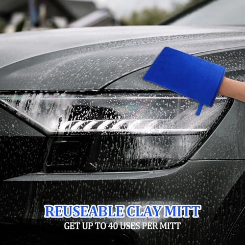 Clay Mitt - Auto Detailing Microfiber Clay Bar, Medium Grade, Blue
