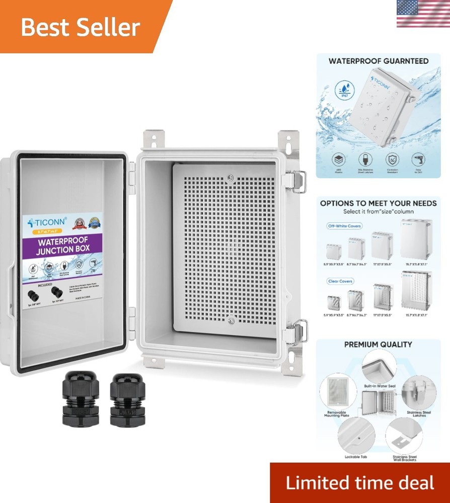 High-Quality  Waterproof Junction Box | Includes Mounting Plate & Brackets