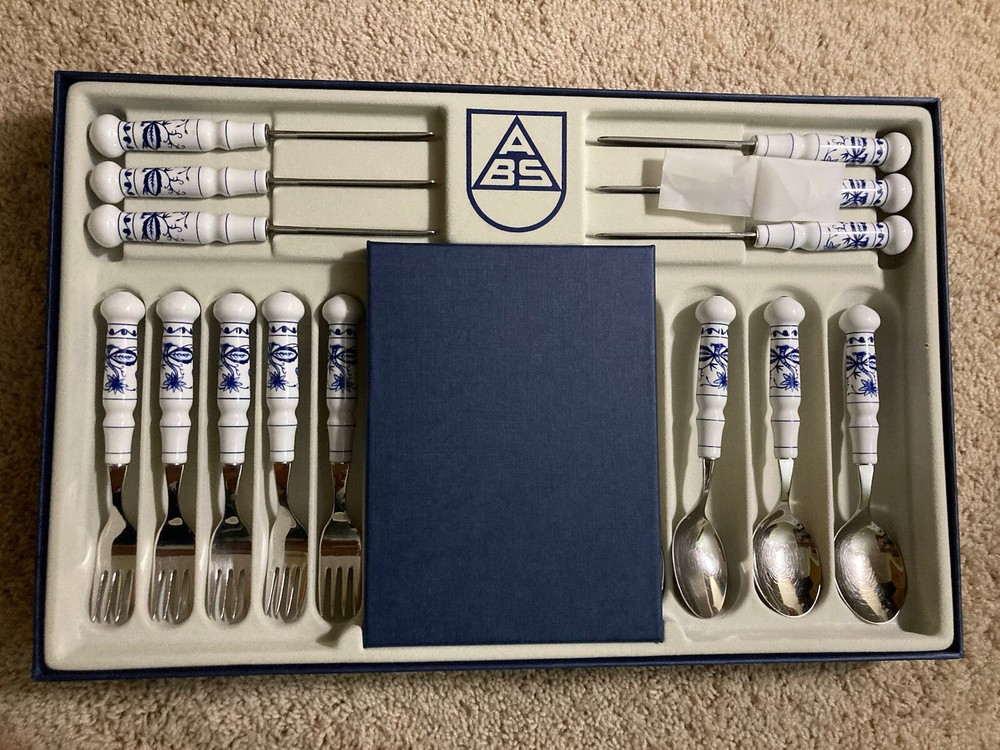 German silverware with porcelain handle
