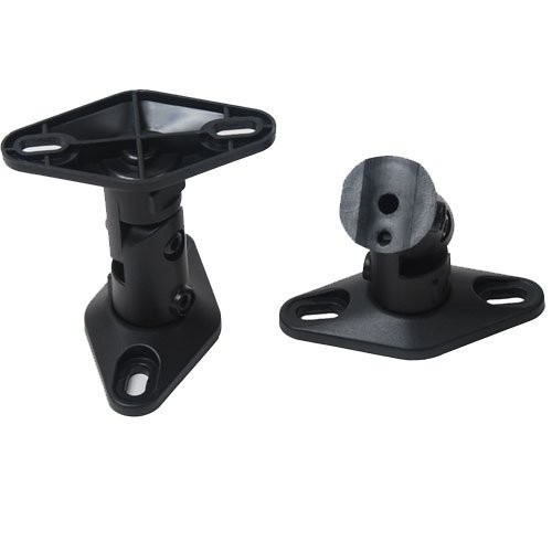 2 Satellite Speaker Wall Ceiling Mounts Brackets 1EH (Black, 2 Pack)