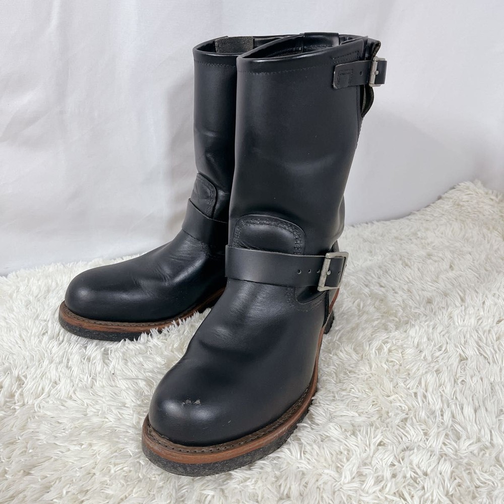 RedWIng Boots 2268 Leather Black Engineer Boots Size 9D
