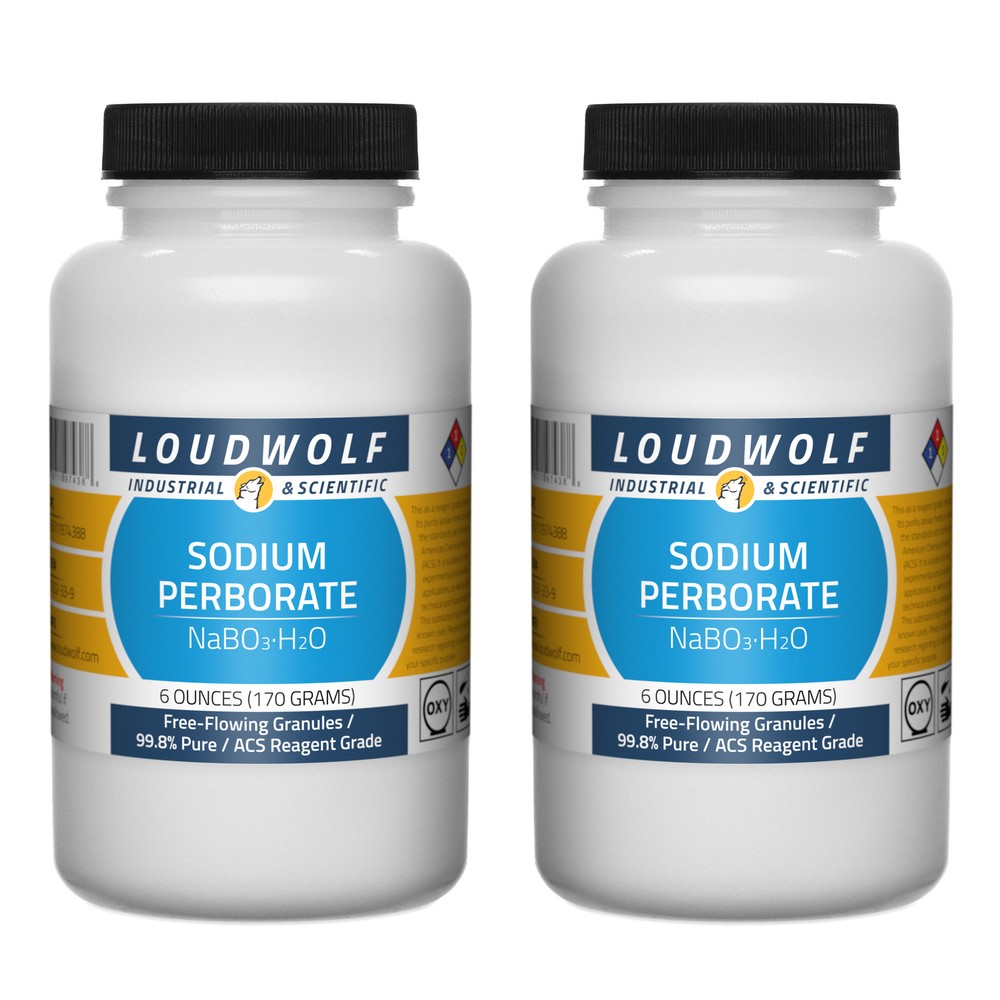Sodium Perborate, 12oz, ACS Reagent Grade, Sturdy Bottles, SHIPS SAME DAY
