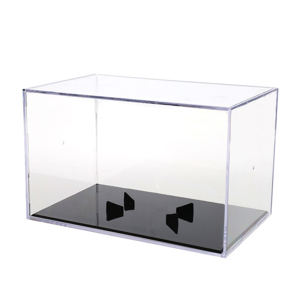 BCW Clear Plastic UV Protected Football Holder Black Stand Display Cube Case
