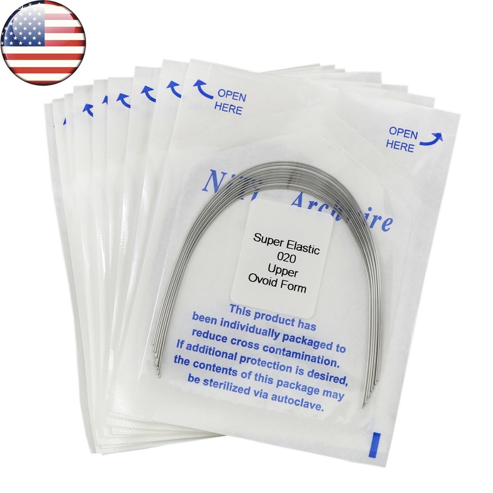 US 10Pack Dental Ortho Arch Wire Round/Rectangular Niti Elastic Ovoid Form