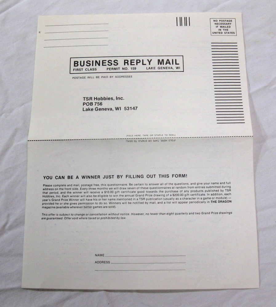 Dungeons & Dragons 1001 Basic Set 2nd Edition TRS Games Incomplete