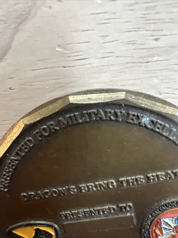 Delta Dragons Challenge Coin Commander’s And ISG’s Award