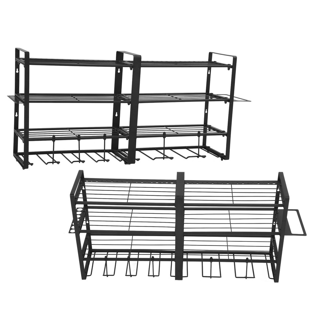 Power Tool Storage Rack Wall Mount 4 Layer Garage Organizer Heavy Duty