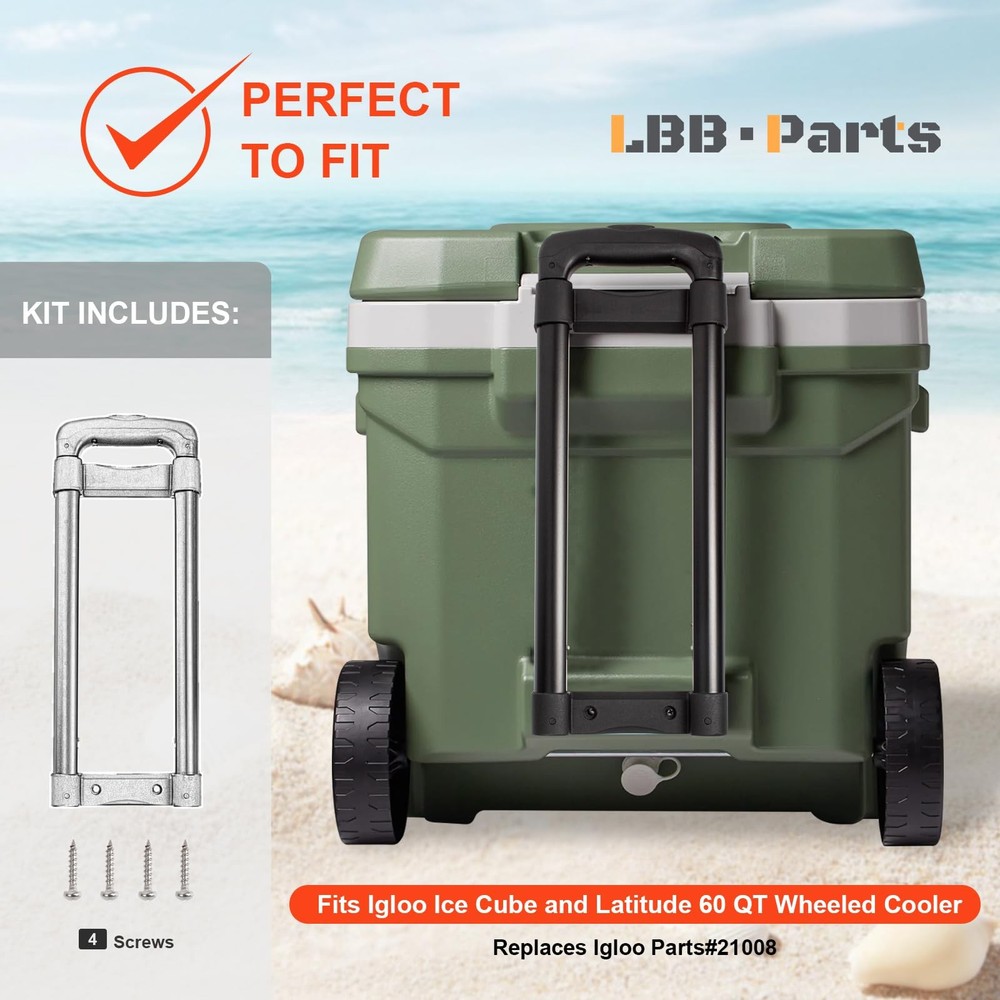 LBB-Parts Telescoping Handle Replacement for Igloo Ice Cube Standard, Black