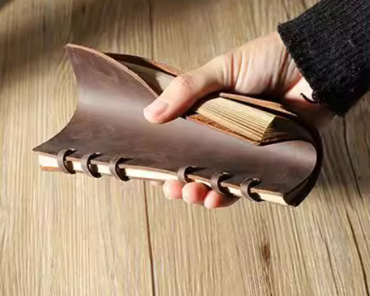A6 loose leaf Writing note Notebook sketchbook binder Notepad leather brown Q348
