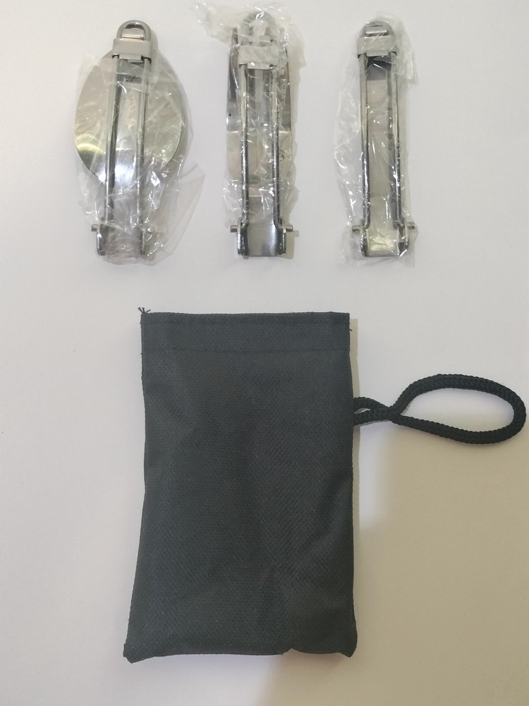 3 Pcs Folding Camping Cutlery Set with Carry Pouch
