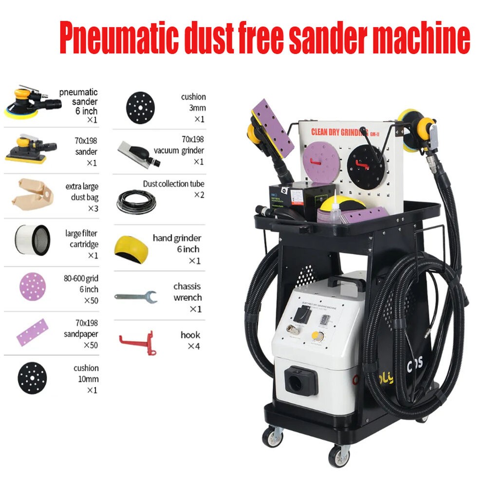  Pneumatic Double station auto detailing dust free sanding machine