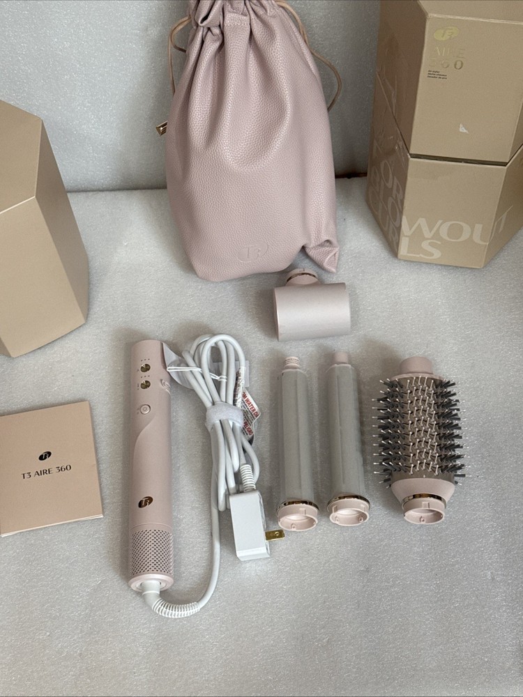 T3 Aire 360 Multi-Styler Blowout System Kit w/ Ceramic Curling Attachments BLUSH