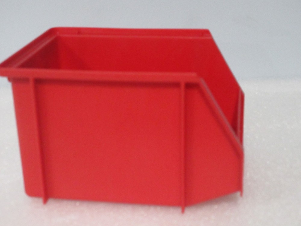 3 pack Storage Bins Red Plastic Small Parts Container Stack