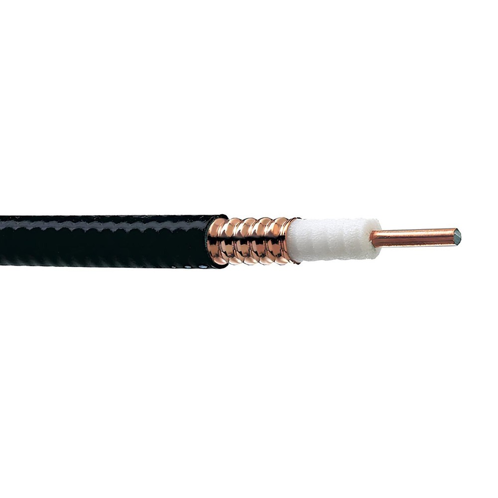 LDF4RK-50A 1/2'' Corrugated Copper Low Density Foam Coaxial Cable Black