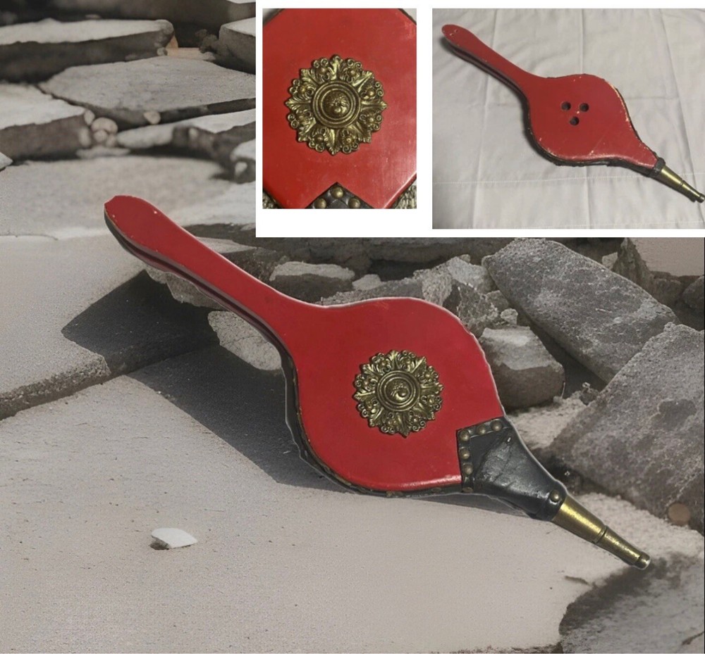 Antique Red Fireplace Bellow 20in x 6in