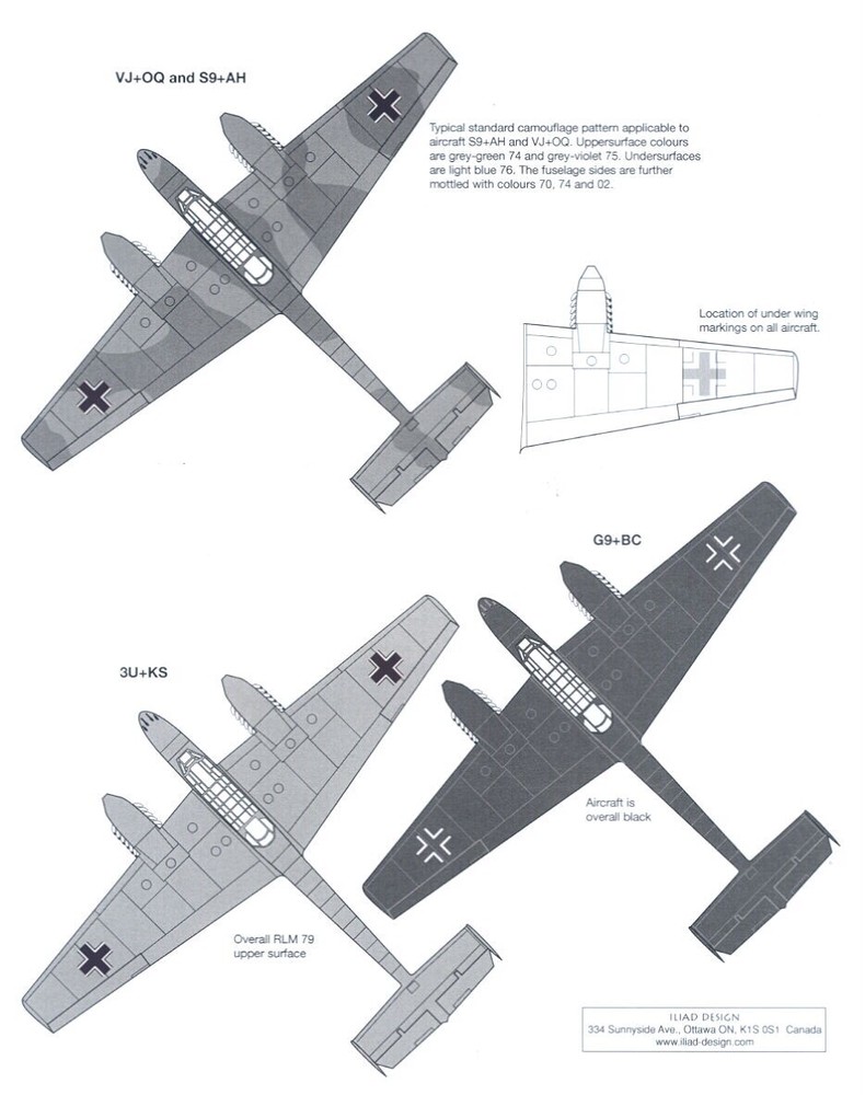 Iliad Decals 1/48 MESSERSCHMITT Bf-110D Bf-110E Fighter