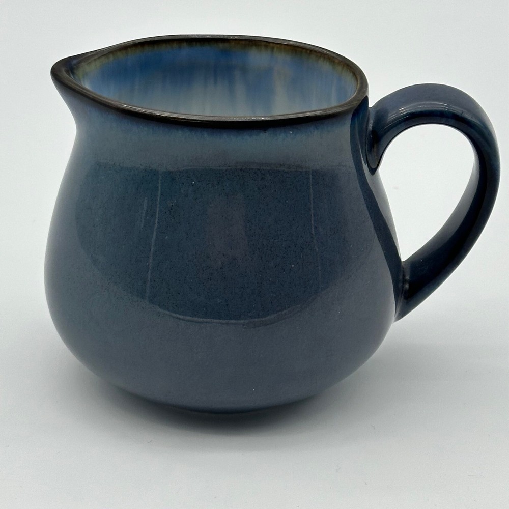 SANGO Stoneware Blue Creamer MCM Sleek Oval Design