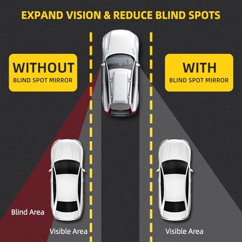 Blind Spot Mirror for Car (2 Pack) - HD Frameless Wide-Angle Round- Silver