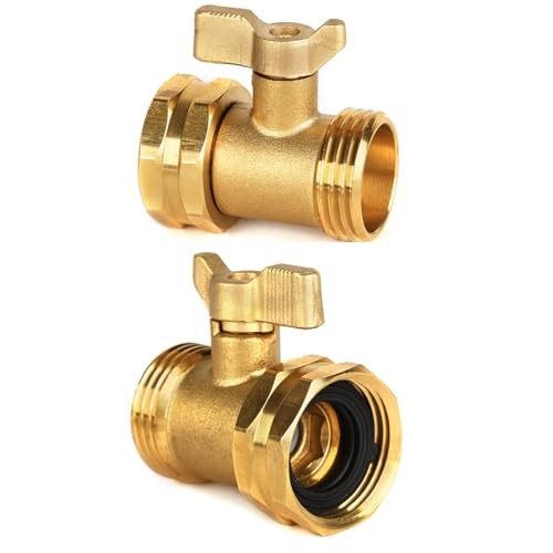 Garden Hose Shut Off Valve - Extended Handle - 3/4" Heavy Duty Solid 2 Pack