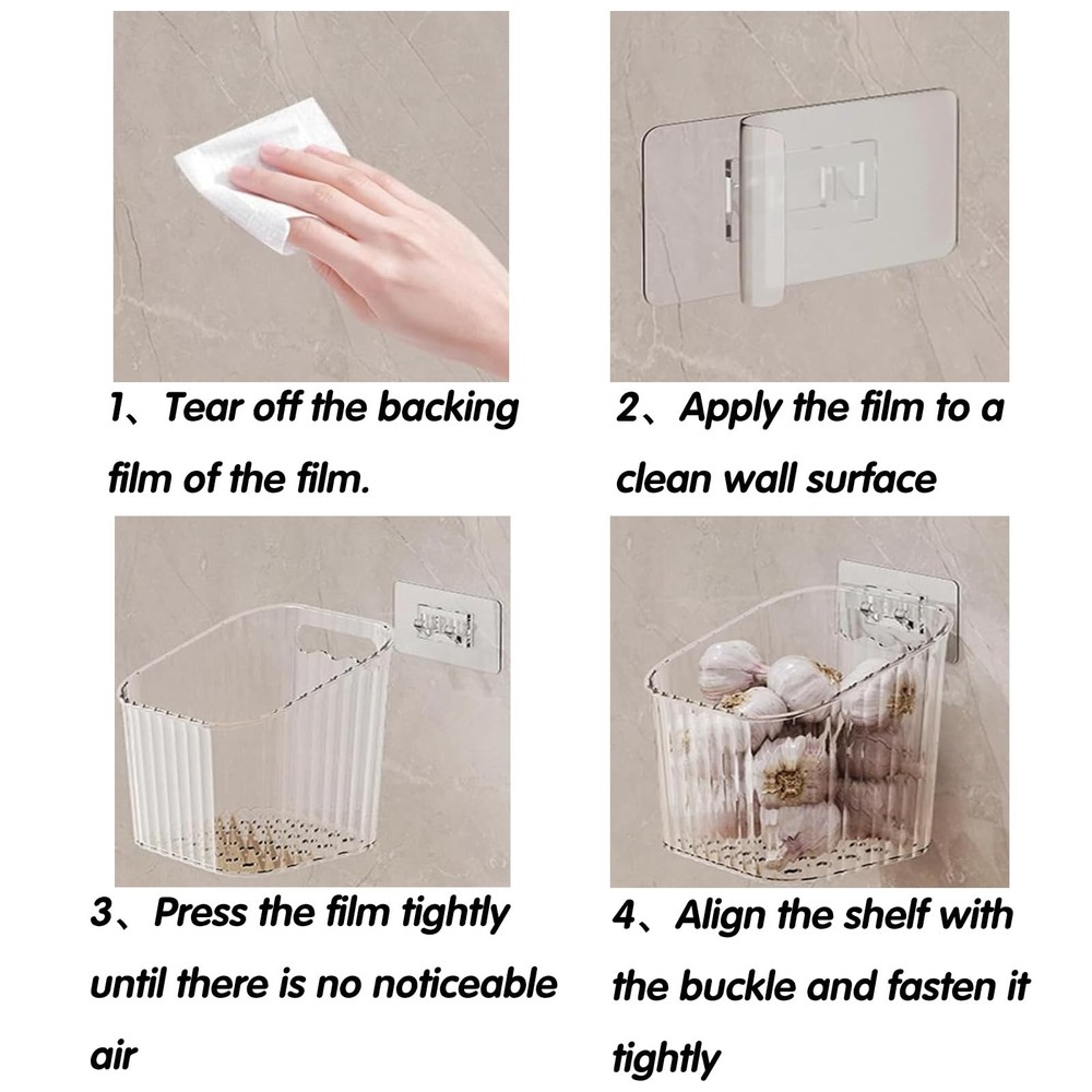 4 Pack Acrylic Wall Mounted Storage Racks, Stackable Cabinet Door Storage Con...