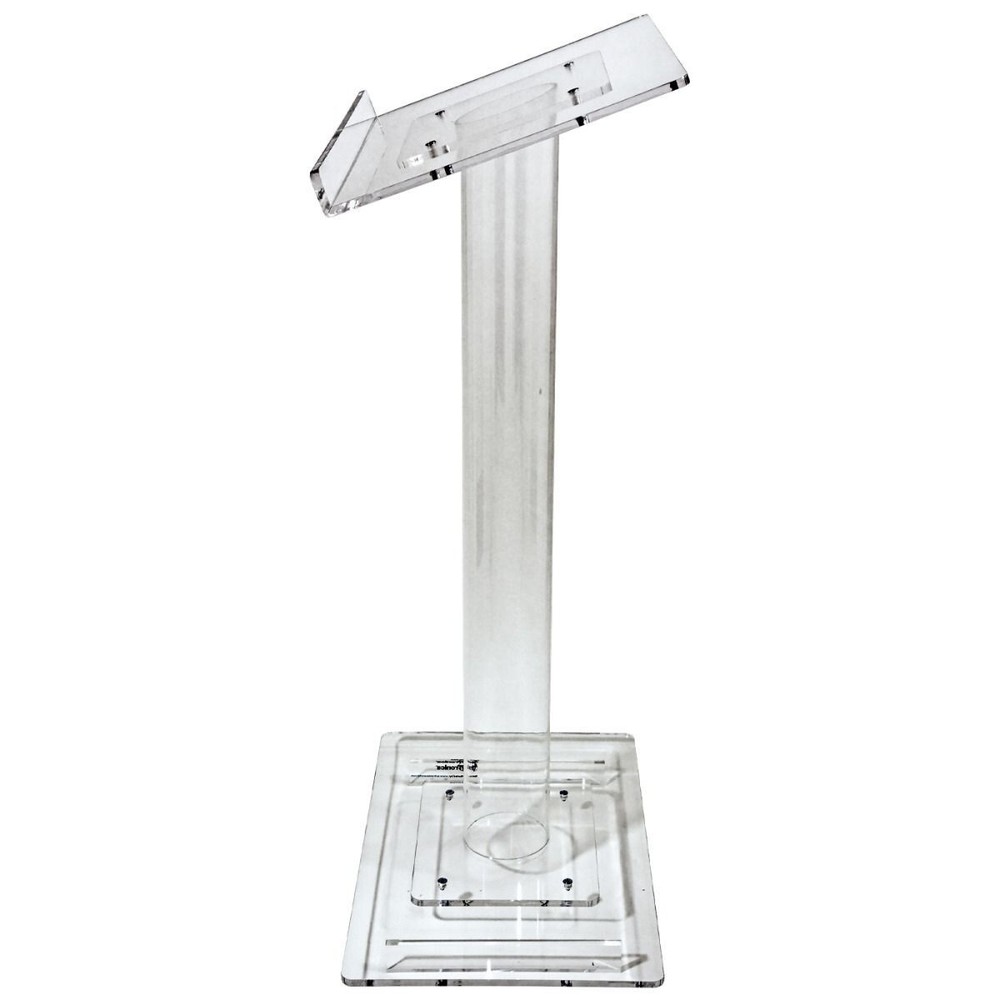 Kingdom Acrylic Single Column Lectern for Churches and Classrooms