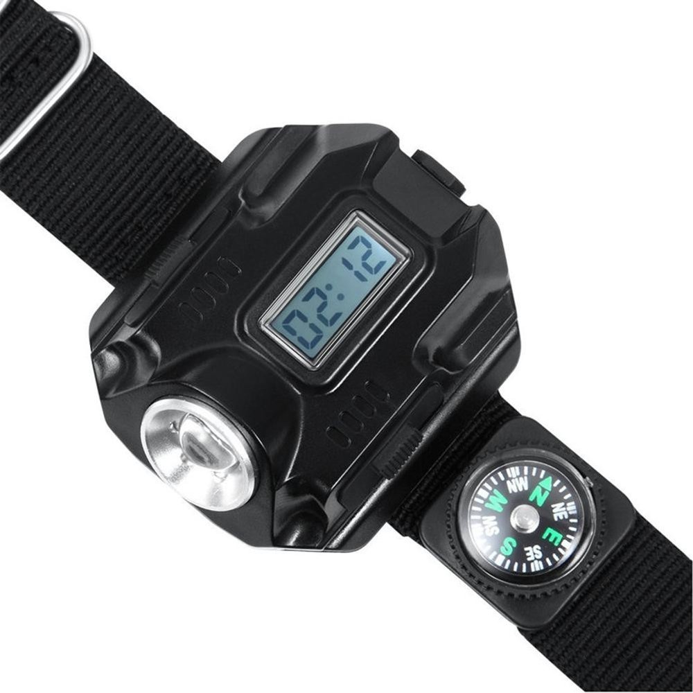 LED Wrist Watch Flashlight Torch Light USB Charging Rechargeable Flashlight B