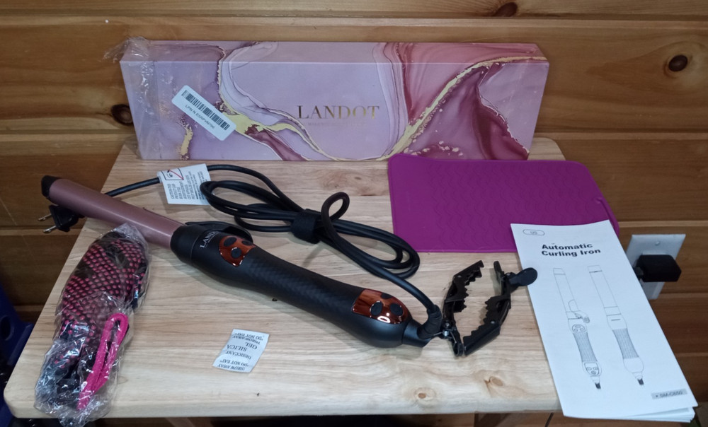 Landot Digital Curling Iron Wand Display Temperature Tested Working Open Box