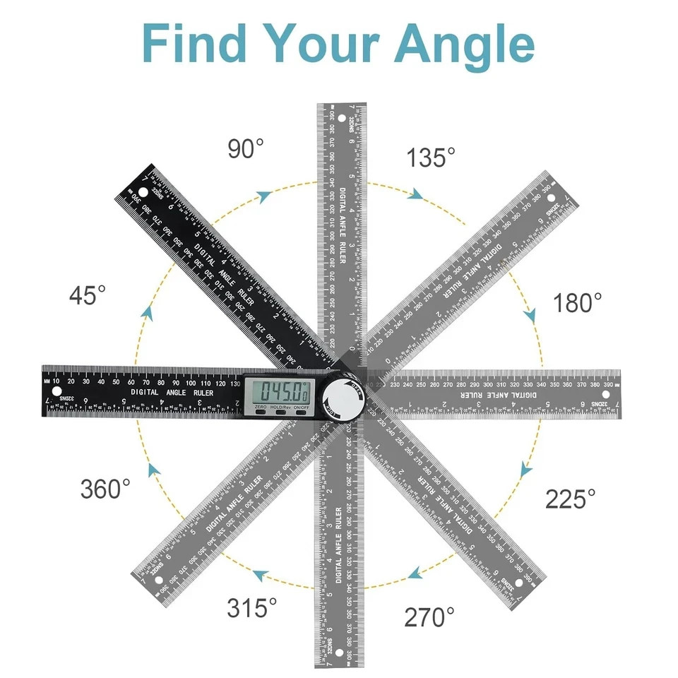Digital Angle Finder Protractor, 3rd Generation Quick Display Angle Gauge Ruler,