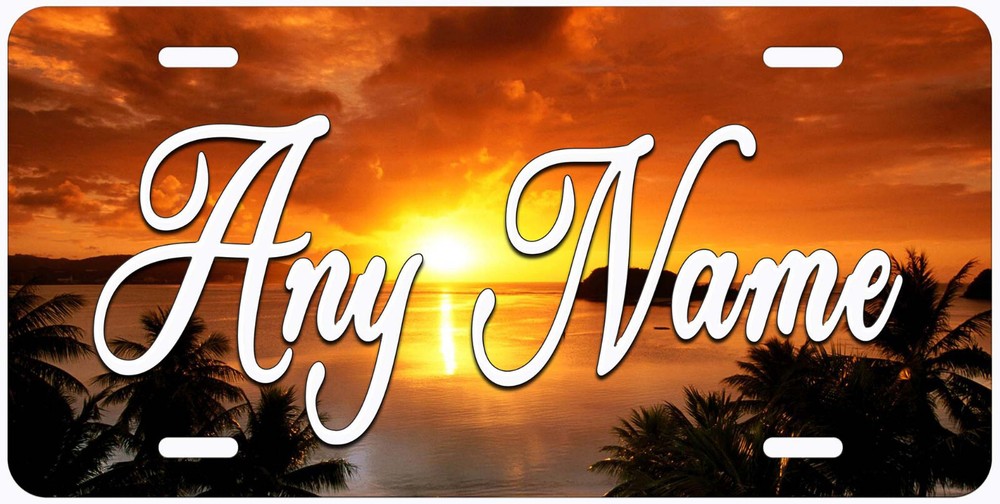 Red Sky Sunset Personalized Novelty Car Auto License Plate Any Name