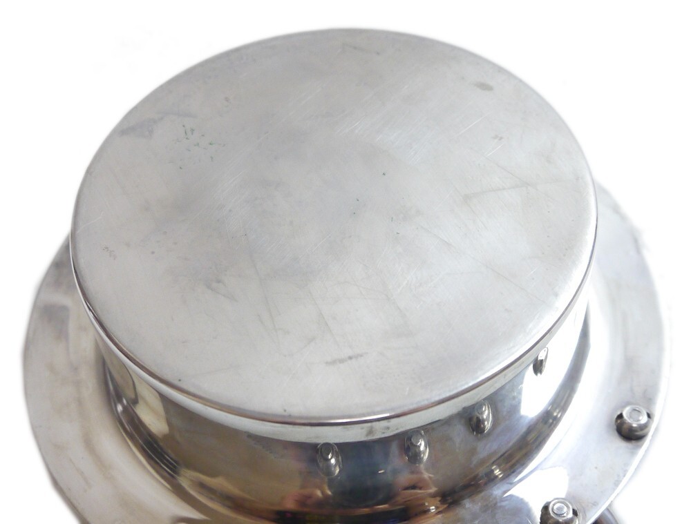 Auth HERMES Candle stand accessory case Chaine D'Ancre Sterling Silver #3183
