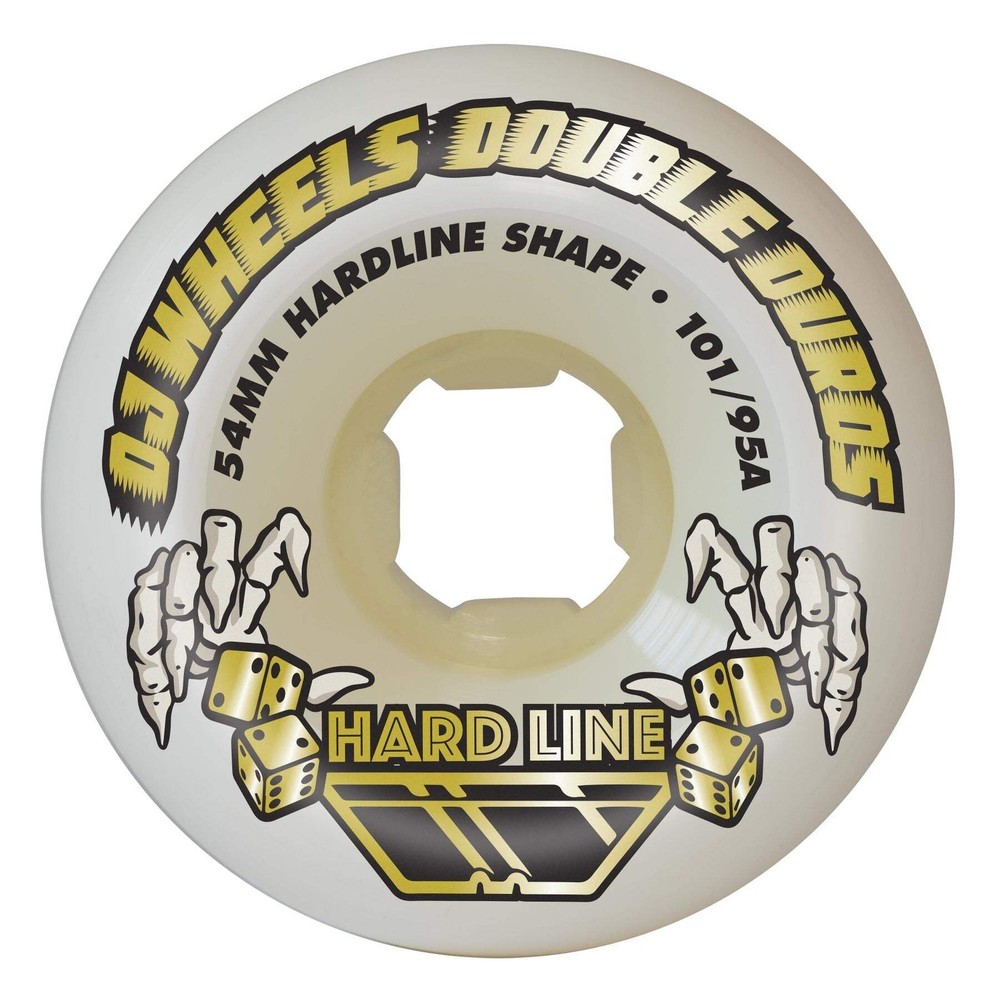 OJ Wheels 54mm 101a/95a Double Duro White Hardline Skateboard Wheels
