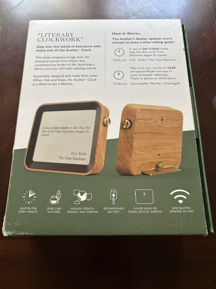 Author Clock Volume 2 New Open Box