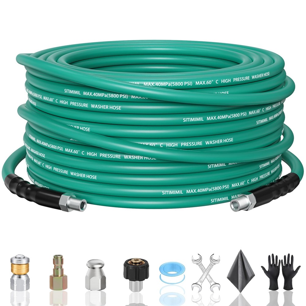 Sewer Jetter Kit 25FT 5800PSI Pressure Washer Drain Cleaner Set