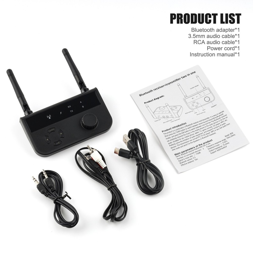 5.3 Bluetooth Transmitter Receiver Long Range For TV Home Stereo Audio Adapter