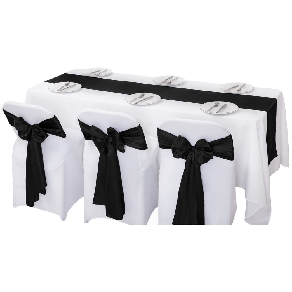 24Pack Table Runner 12 x 108 Inches Satin Silk Table Runner for Wedding Birth...