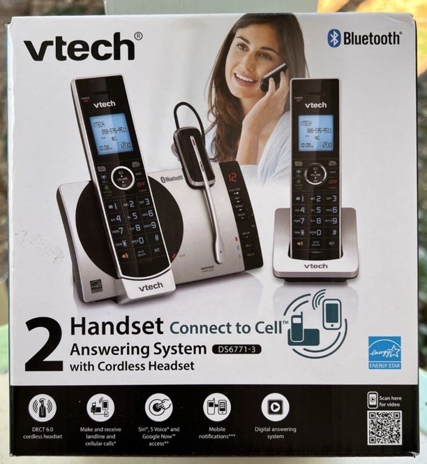 Vtech DS6771-3 2 Handset Connect to Cell Answering System with Headset OPEN BOX