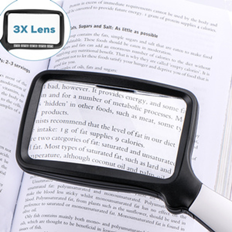 Folding Handheld Magnifying Glass with Dimmable LED Light - 3X Reading Magnifier