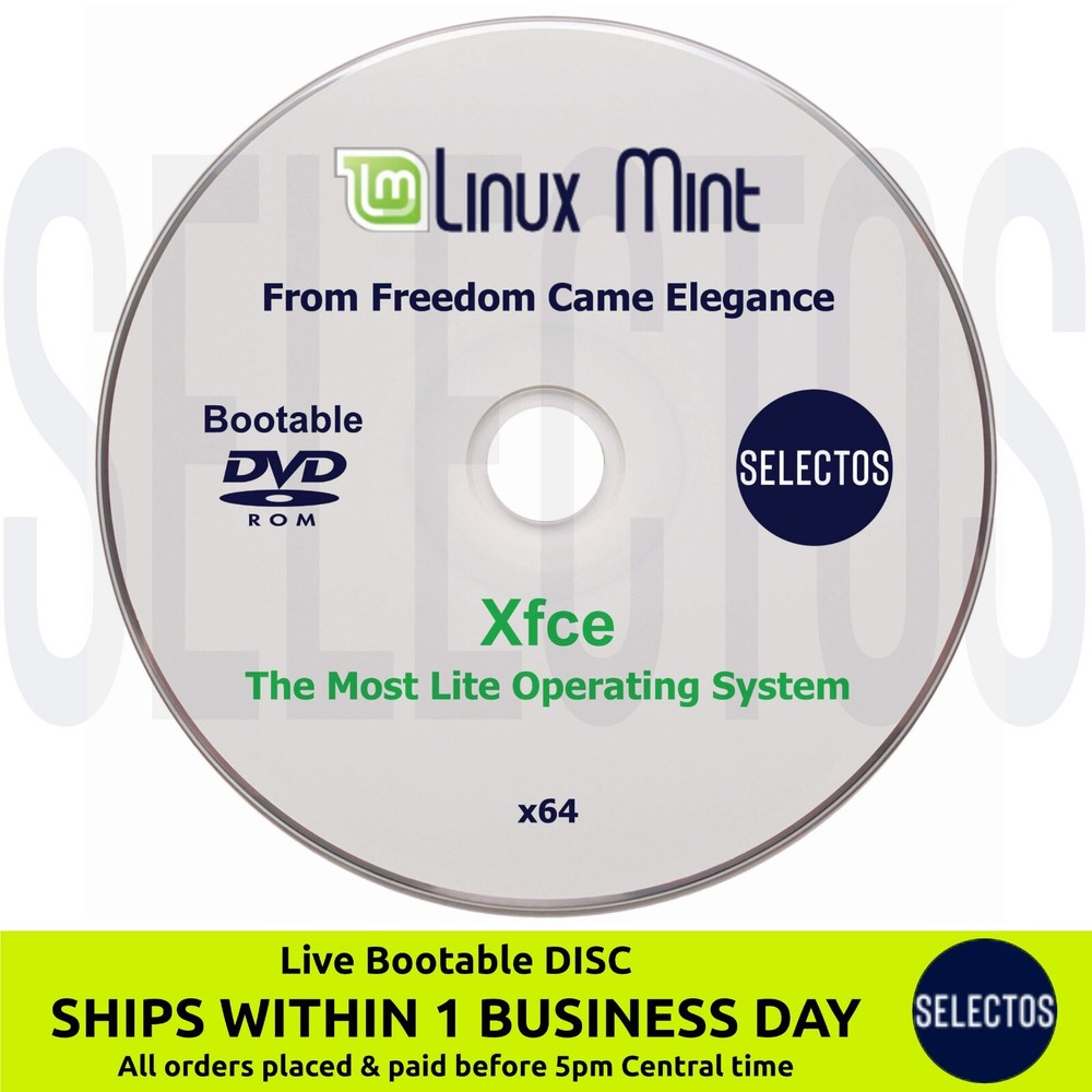 Linux Mint 21.2 Victoria Xfce Edition Live CD Bootable DISC Linux OS x86 64bit