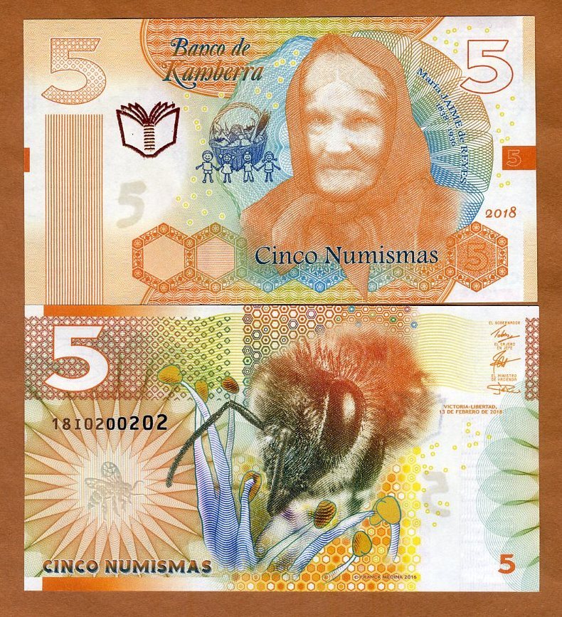 Kamberra, 5 Numismas, 2023, New Redesigned Basic Series, UNC Bee