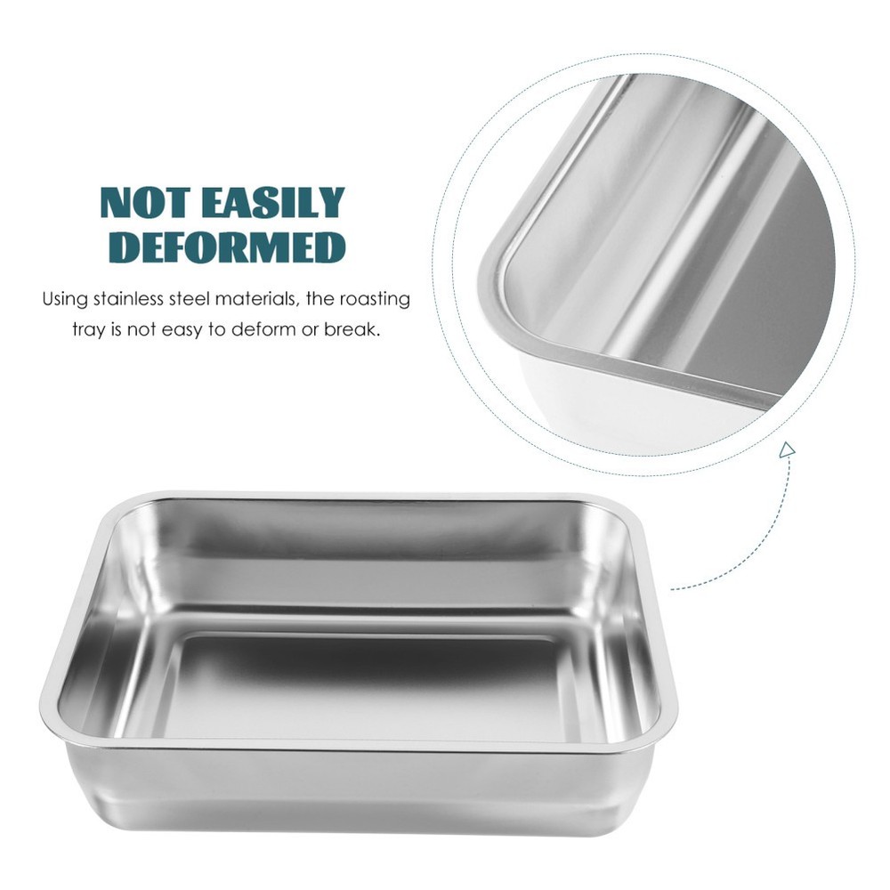 Stainless Steel Roasting Pan Roasting Plate Rectangular Tray Catering
