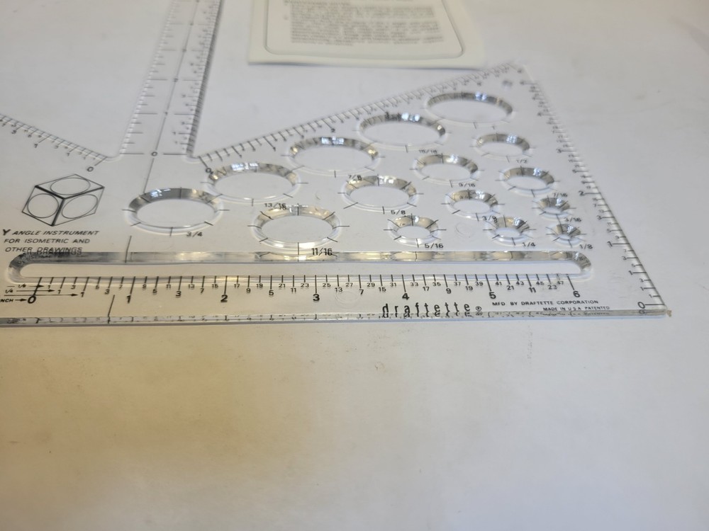 Draftette Y Angle Multipurpose Drafting Angle Measuring Tool Ruler