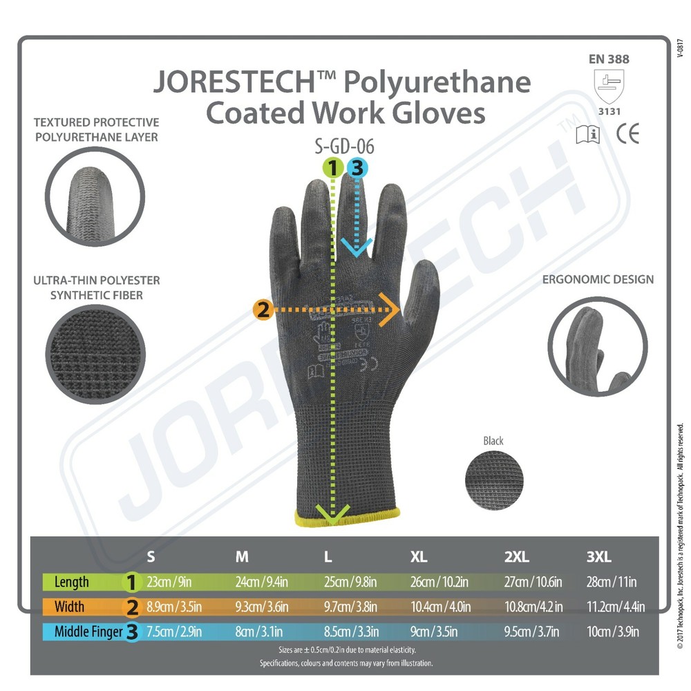 Breathable ultra-thin flexible gloves polyurethane palm coated for work