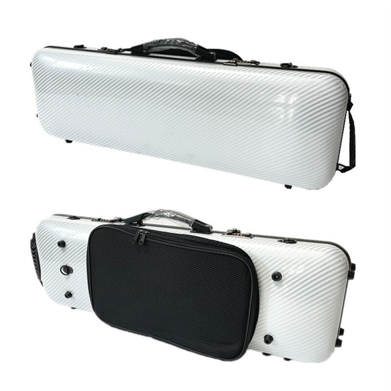 Strong white Carbon fiber Hard violin case Light Durable Password lock 4/4