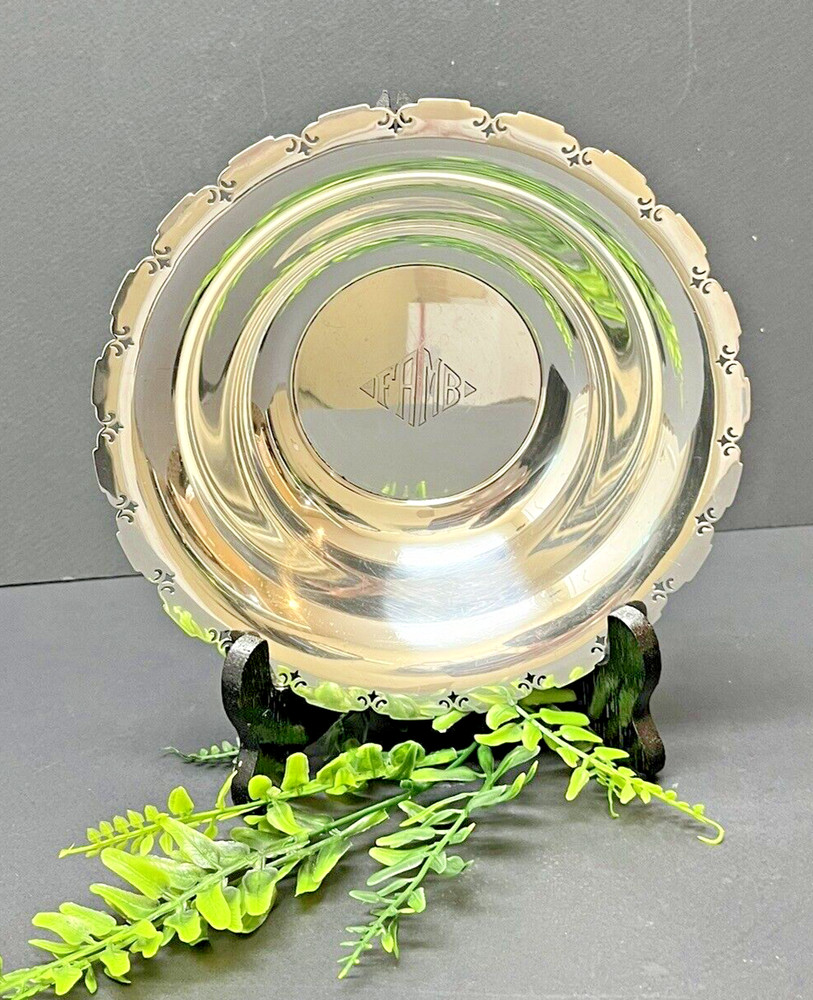 Wallace Sterling Silver Bowl/Dish, #118 Pattern Cut Out Edges 216 Gr.