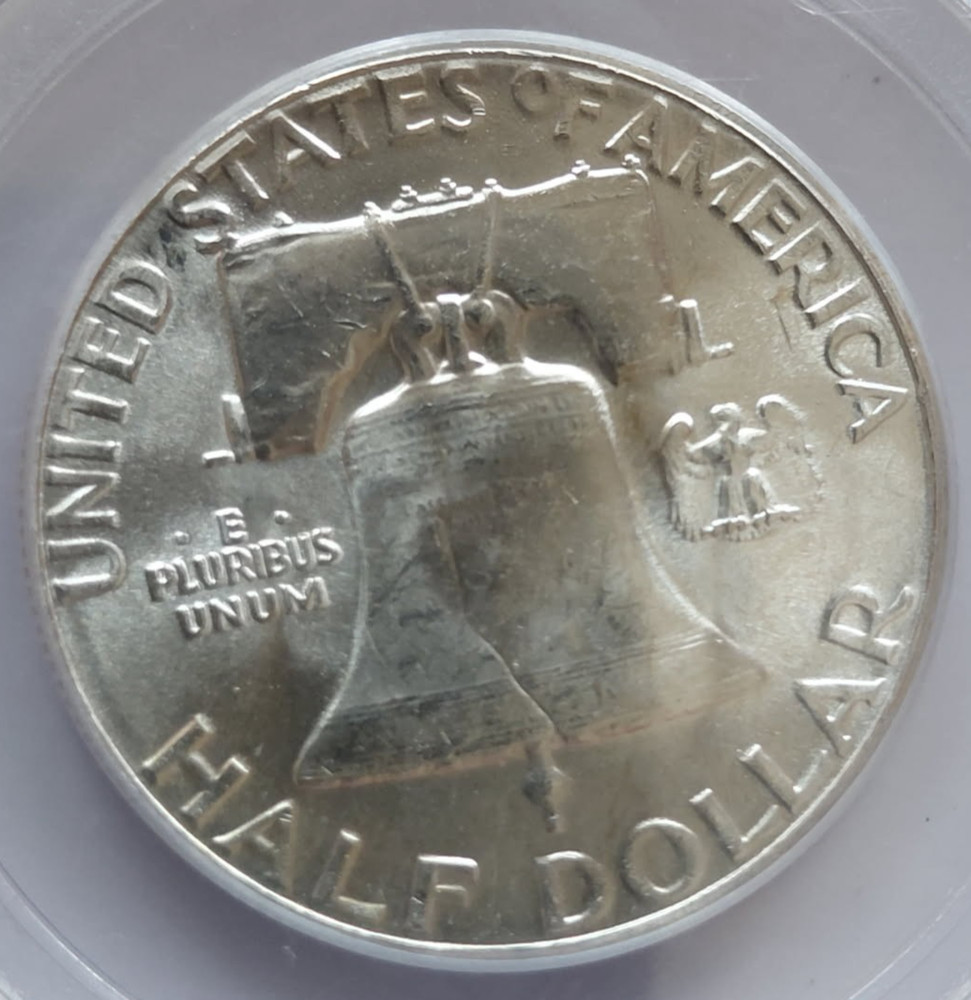 1957 PCGS MS65 Silver FRANKLIN 1/2$ BLAST WHITE BEAUTY