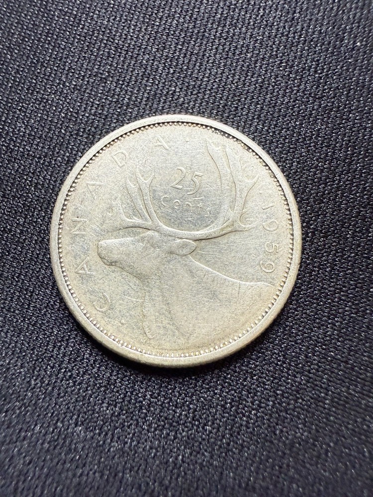 1959 Canada 25 Cents Coin Silver